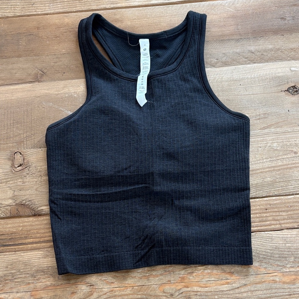 Lululemon Charcoal Ribbed Sleeveless Top